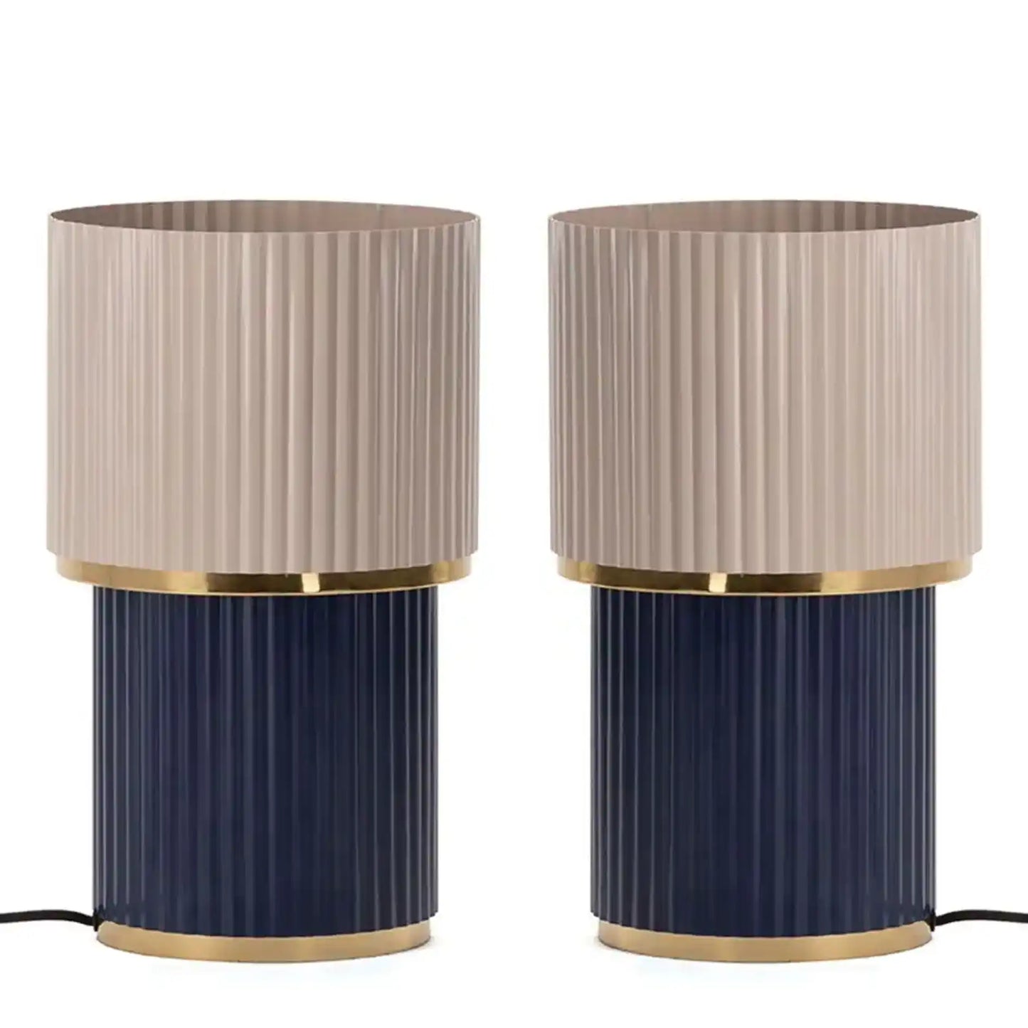 Coppia Lampade in Metallo Cannettato