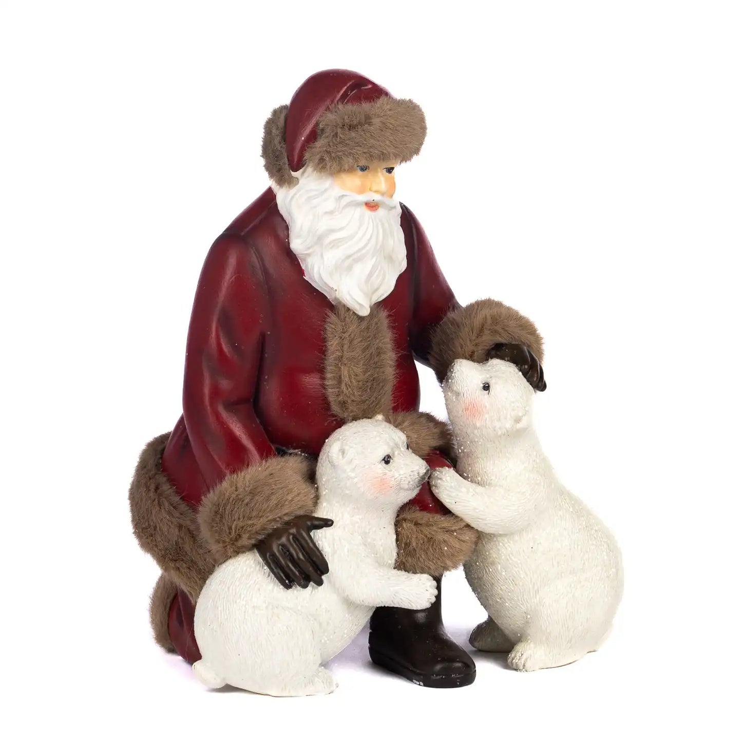 Babbo Natale Con Cuccioli Di Orso Polare