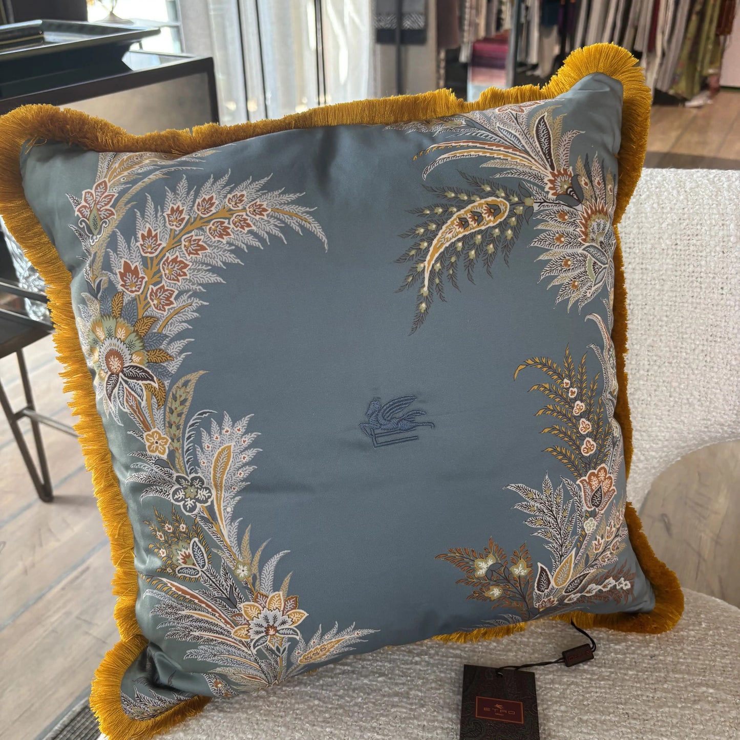 Cuscino Pegaso in cotone con ricamo