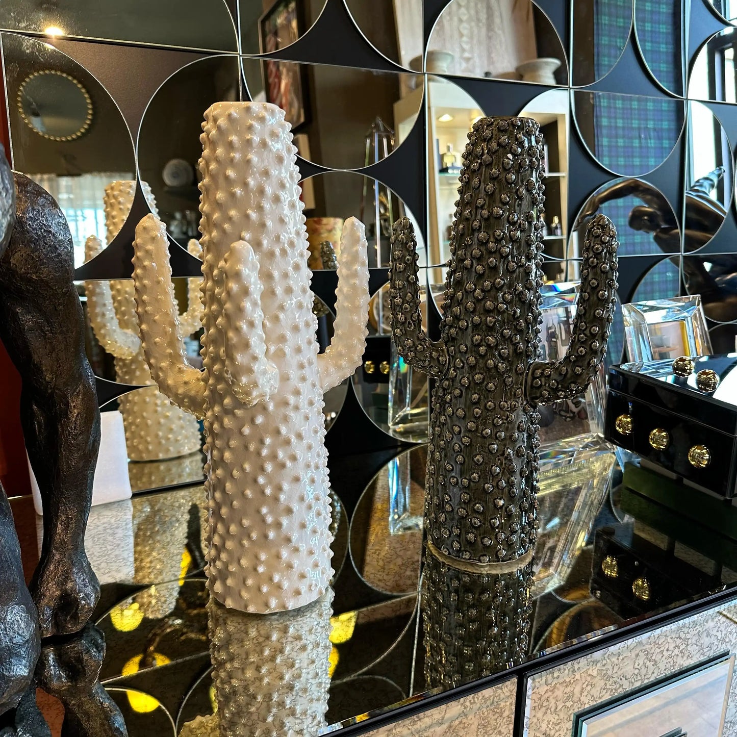 Set Sculture Decorative a Forma di Cactus