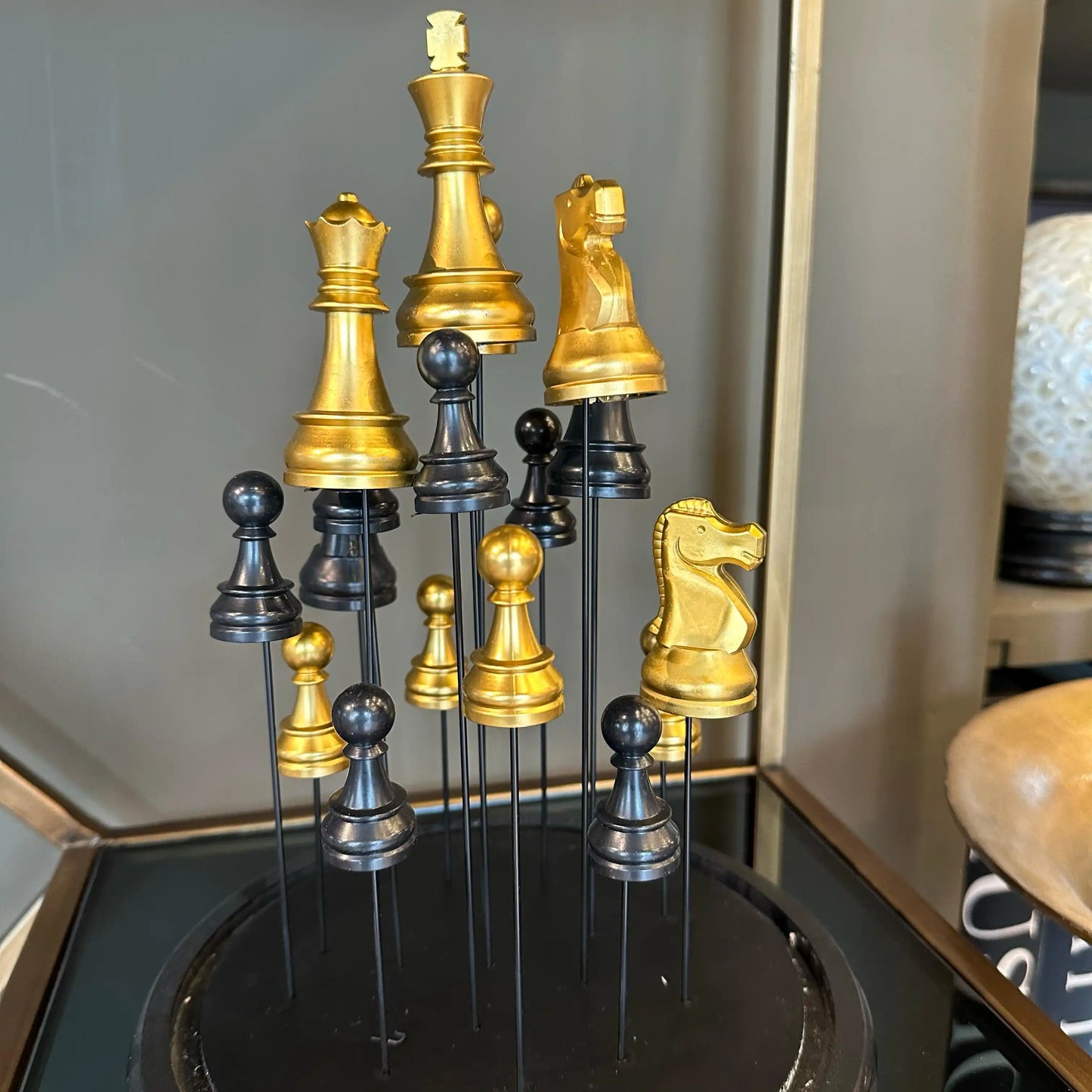 Teca decorativa con scacchi