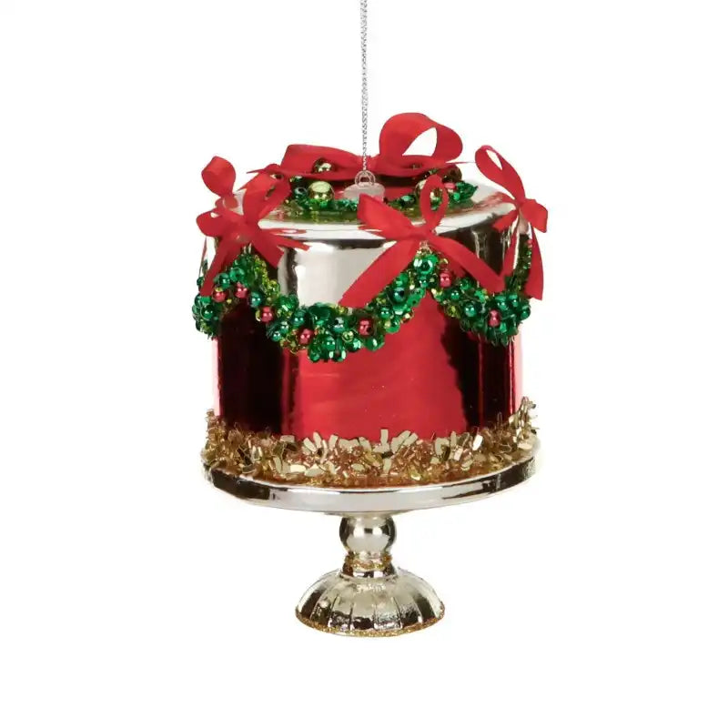Decorazione natalizia "Torta di Natale" in vetro – 12,5 cm