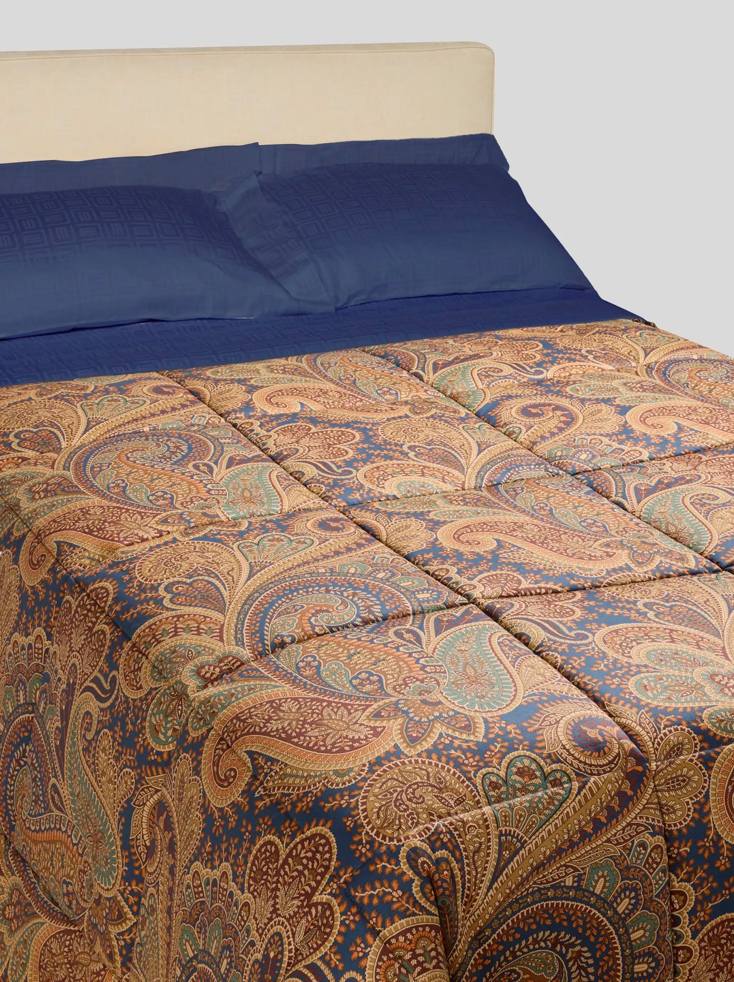 Trapunta in cotone con motivo Paisley Foliage