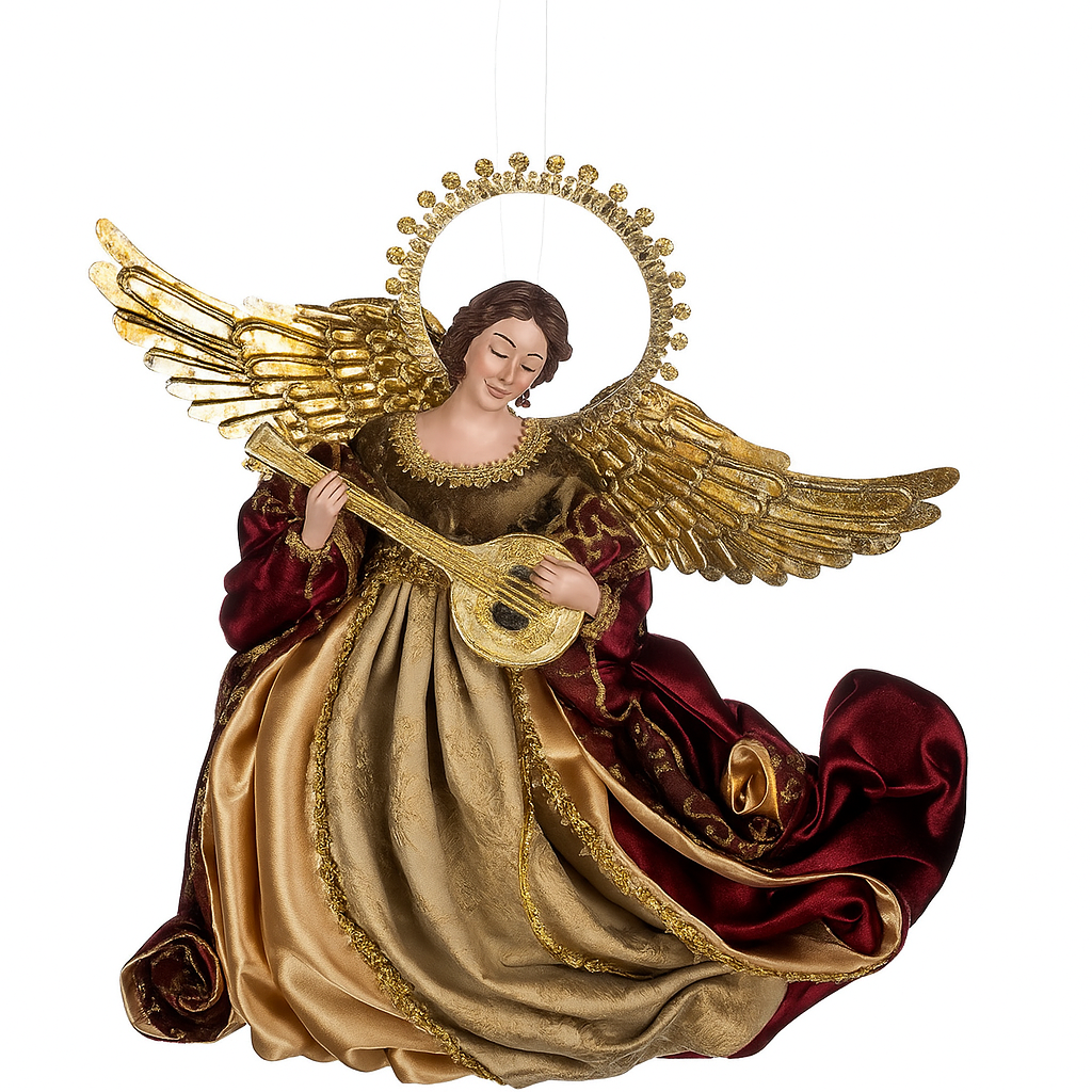 Angelo volante con chitarra e arpa 40CM