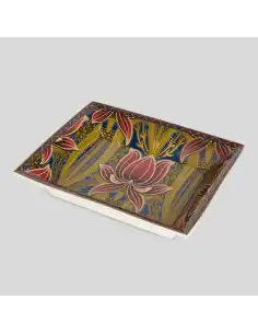 Vassoio ETRO rettangolare con motivi di fiori (20cm x 16cm)