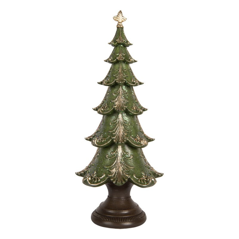 Statuetta decorativa di Natale Albero di Natale 18x41 cm Verde e marrone