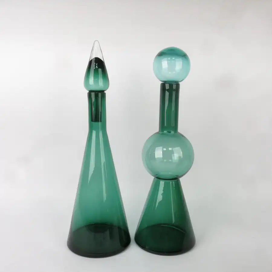 Set Bottiglie di Vetro Verde Scuro