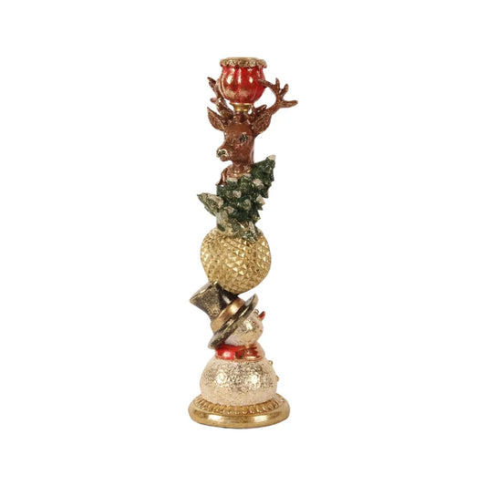 Portacandela natale 9,5 cm - Oro - Resina