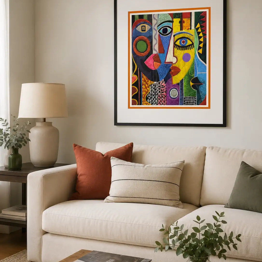 Quadro Picasso con cornice in legno 60X4X80 CM