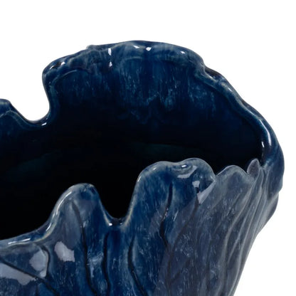 Vaso decorativo in ceramica blu,20cm