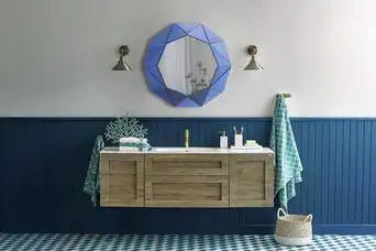 Specchio parete blu ares 80X6X80 CM