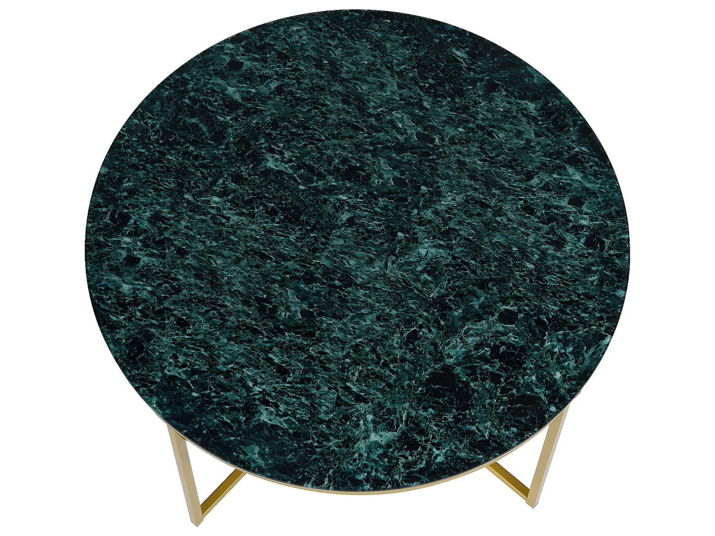 Tavolino in marmo verde e metallo oro dm-80cm/45cm altezza