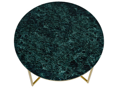 Tavolino in marmo verde e metallo oro dm-80cm/45cm altezza