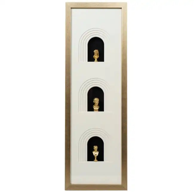 Quadro rettangolare con figure di busti classici 90/30CM