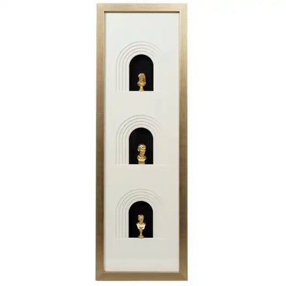 Quadro rettangolare con figure di busti classici 90/30CM