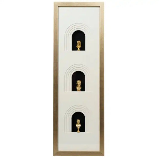 Quadro rettangolare con figure di busti classici 90/30CM