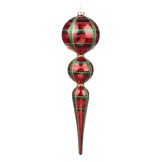 Finale pendente in vetro tartan a palla  39CM