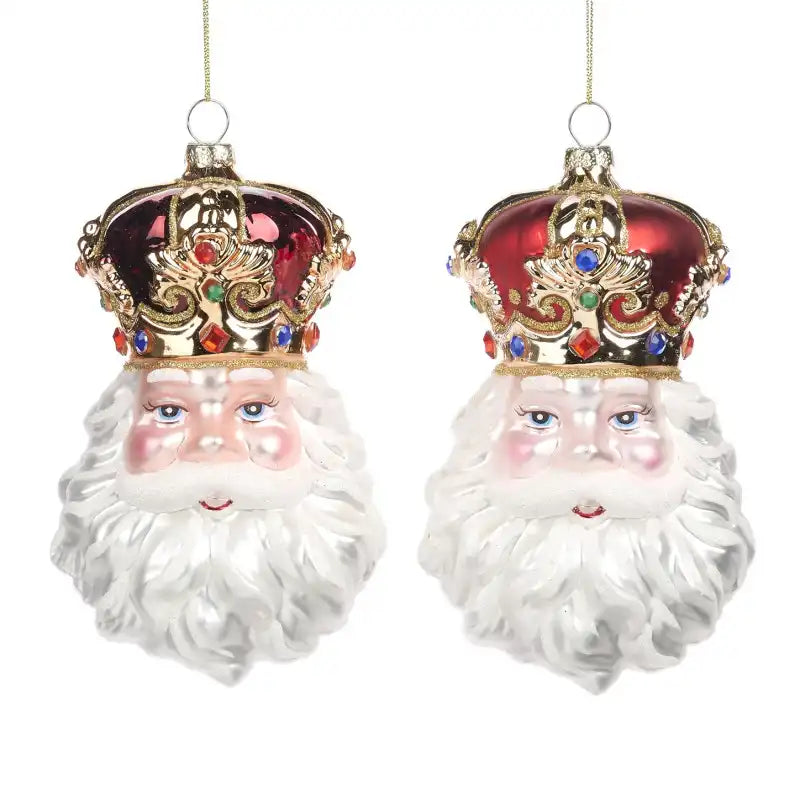 Testa di Babbo Natale con corona 16 cm