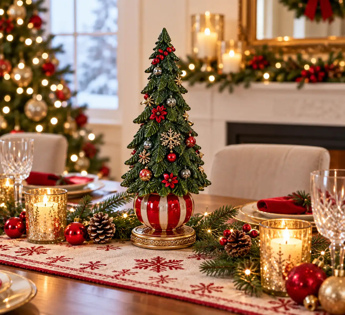 Albero di natale in vaso a sfera 38,5 CM