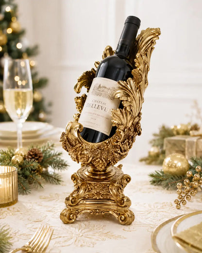 Portabottiglie da vino a forma di foglia, oro, 28cm,