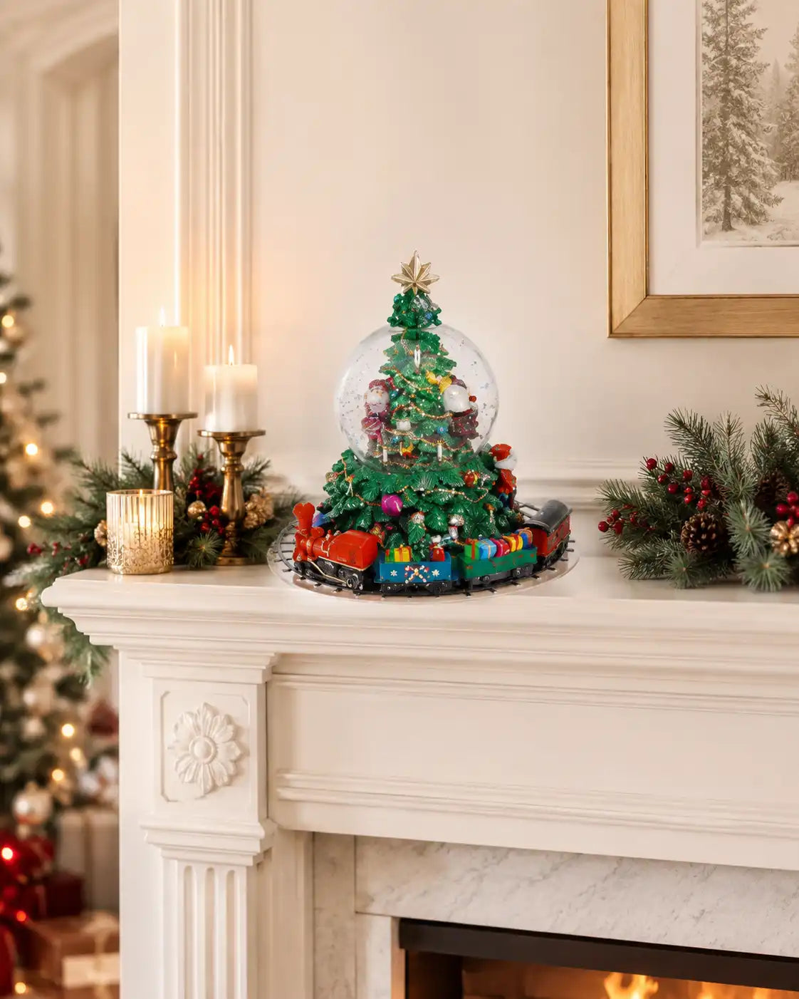 Carillon natalizio decorativo con albero di Natale 18cm