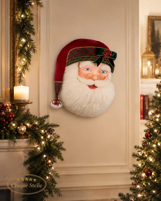 Testa Babbo Natale Da Parete 65cm