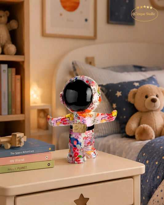 Statuetta in resina di astronauta multicolore 30cm
