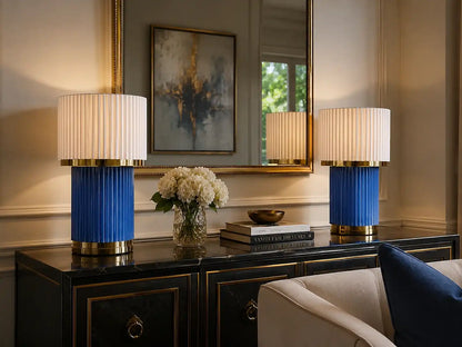 Coppia Lampade in Metallo Cannettato