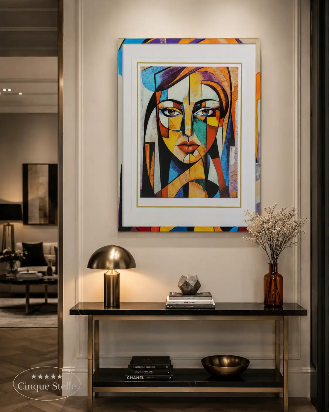 Quadro Picasso con cornice in legno 60x4x80cm