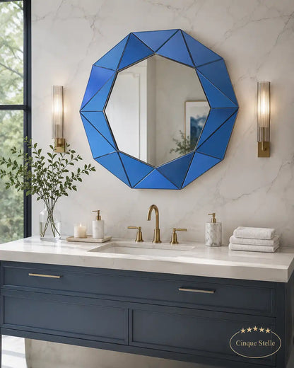 Specchio parete blu ares 80X6X80 CM