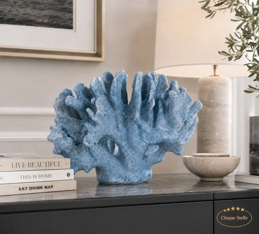Scultura corallo blu resina 27,50cm