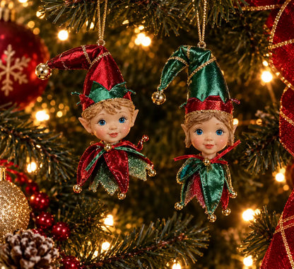 Testa di elfo ornamento di albero di natale 25CM