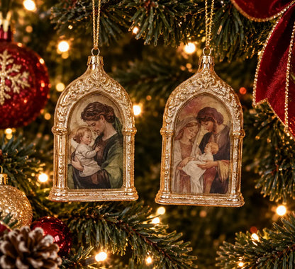 Decoro Sacra famiglia / santa maria scena arco ornamento albero di natale 14,5CM