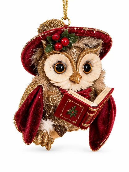 Decoro "Gufo" ornamento per albero di natale 10cm