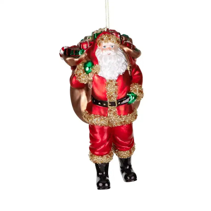 Babbo Natale decorativo in vetro – 18 cm
