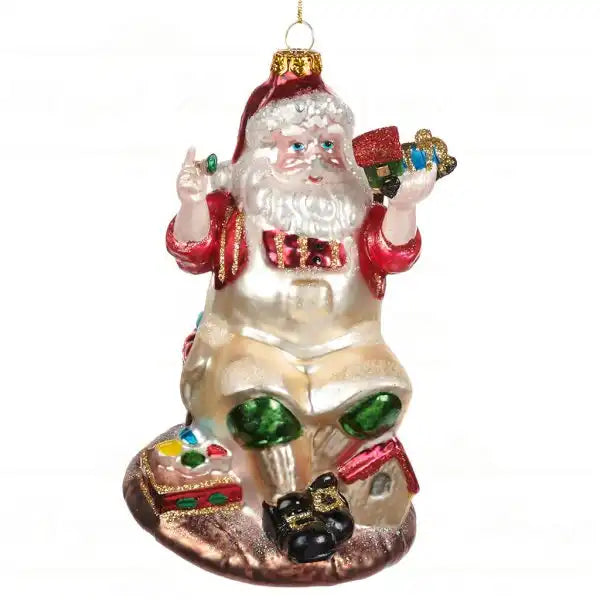 Babbo Natale in vetro da negozio di giocattoli 15 cm