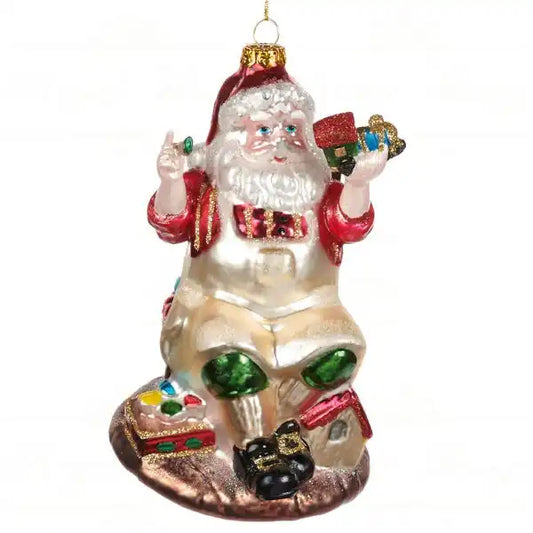 Babbo Natale in vetro da negozio di giocattoli 15 cm