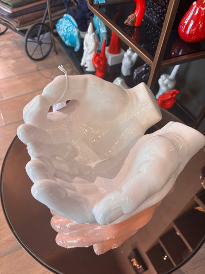 Ciotola Gilde, "Buddha", ceramica, bianca, L. 23 cm