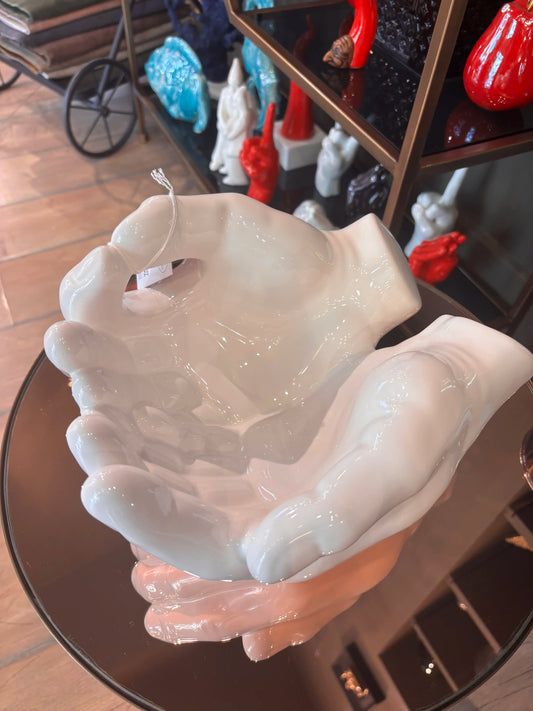 Ciotola Gilde, "Buddha", ceramica, bianca, L. 23 cm