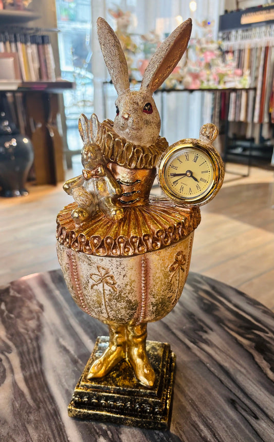 Scatola Coniglio con Orologio 35 cm