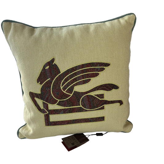 Cuscino ricamato giallo 45x45 cm