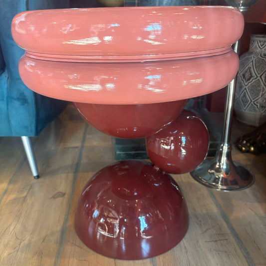 Tavolino in metallo rosa 47h