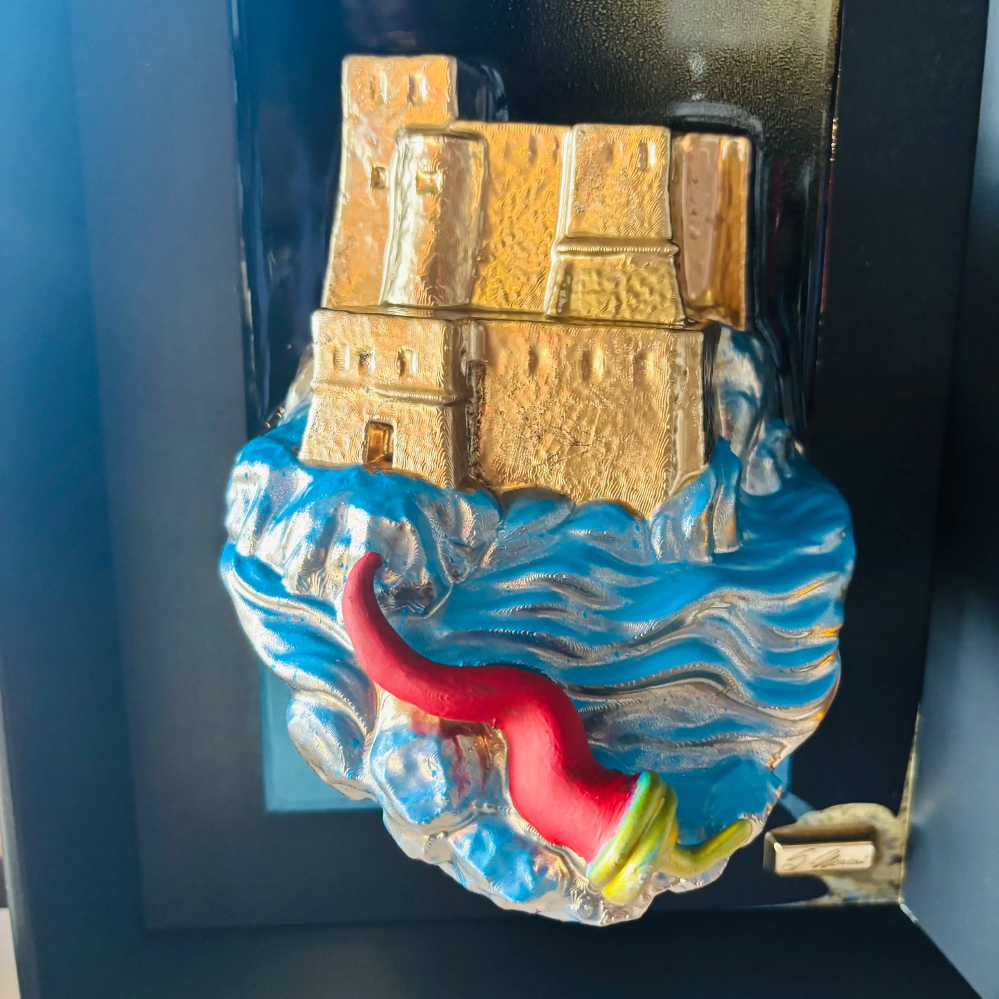 Quadro scultura tridimensionale Castello 35x25cm