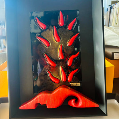 Quadro scultura tridimensionale Il Vesuvio Eruzione Scaramantica 35x25cm