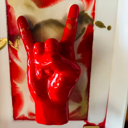 Quadro scultura tridimensionale Mano Tie 35x25cm