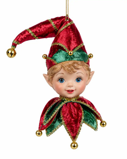 Testa di elfo ornamento di albero di natale 25CM