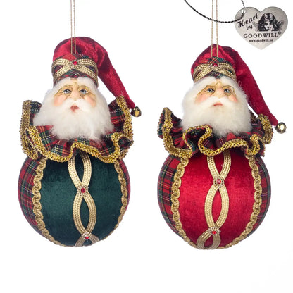 Decorazione Babbo Natale Su Pallina 11CM