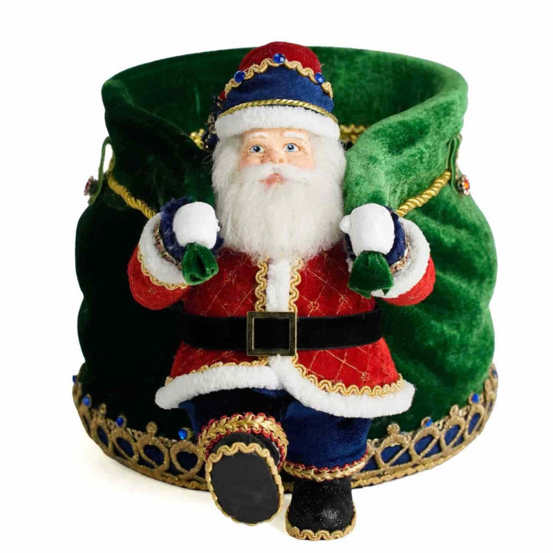 Piccolo Babbo Natale con un GRANDE sacchetto di caramelle