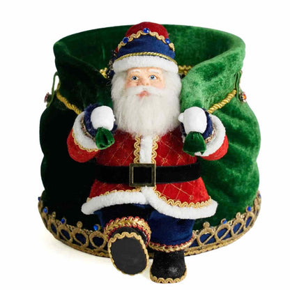 Piccolo Babbo Natale con un GRANDE sacchetto di caramelle