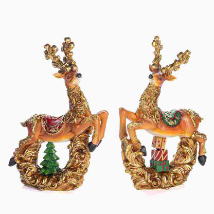 Set scultura renna 34,5cm